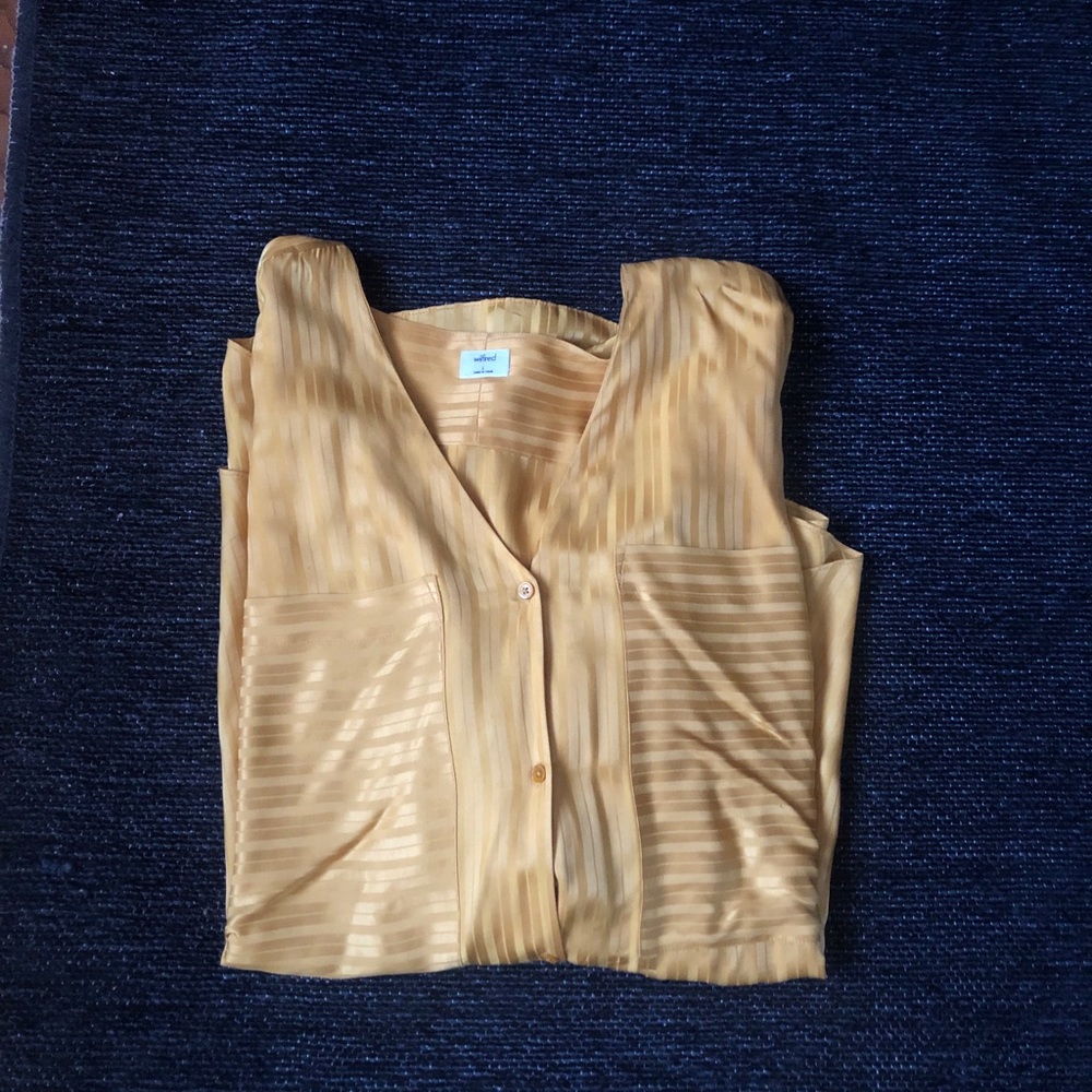 Wilfred Yellow Striped Blouse with Tie - Picture 3 of 4